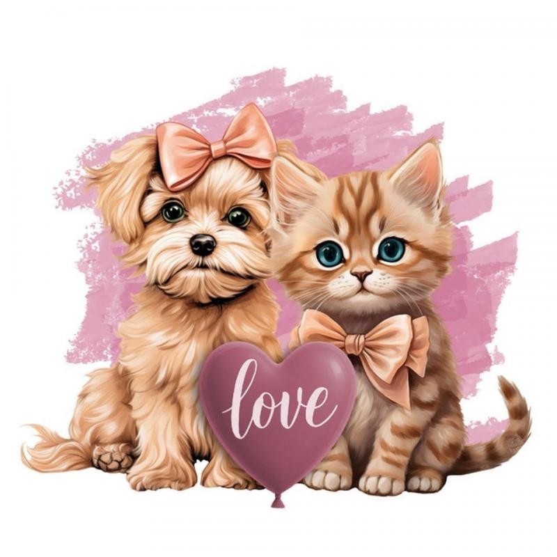 DTF Textil puppies Love