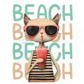 DTF Textil beach Cat