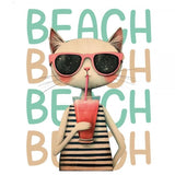 DTF Textil beach Cat