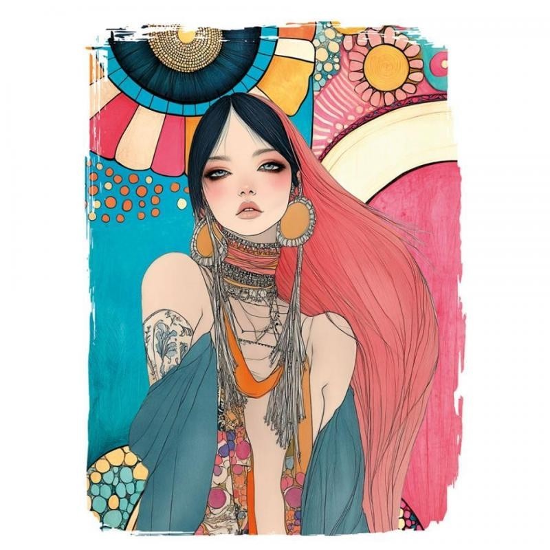 DTF Textil Boho girl 3