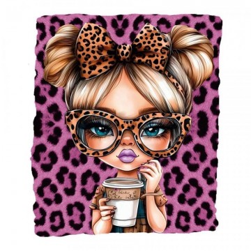 DTF Textil  leopard girl 2