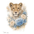 DTF Textil leona con flores